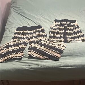 Striped Knit Kids Bottoms Set